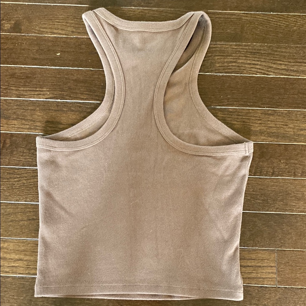 Abercrombie & Fitch brown Fitted Crop Tank Top - Picture 2 of 3